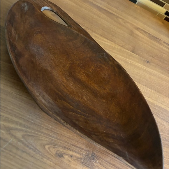 Other - Vintage 1970’s Wood Leaf Table Decor Tray Dish
